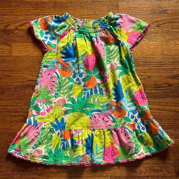 Boden Multi Tropical Fruit Smocked Printed Kaftan - Picture 1 of 5